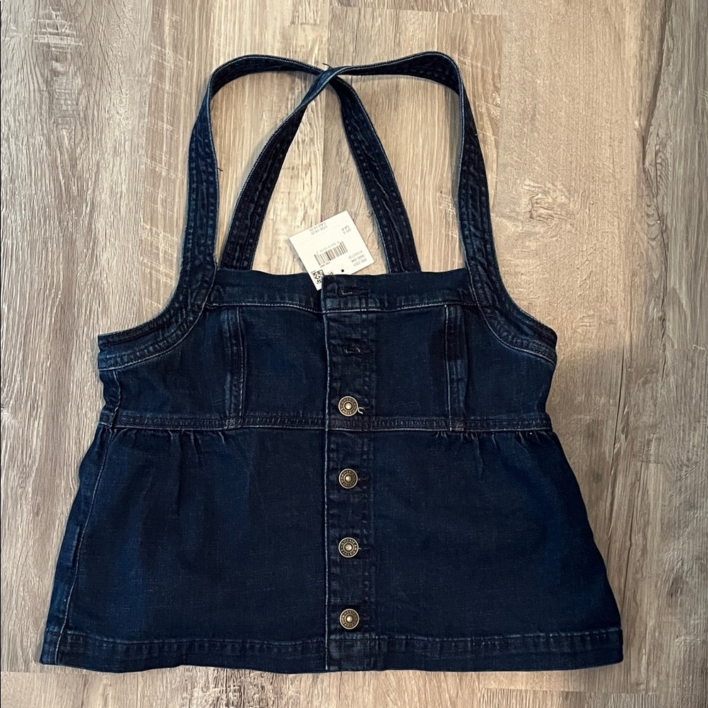 American Eagle Outfitters Dark Blue Denim Crop Top